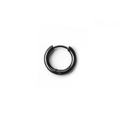 Minimalist black stainless steel hoop earring for men with a sleek punk streetwear design - Minimalist Black Hoop-3#C (15MM)