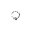 Punk zilveren roestvrijstalen oorbel voor heren met vijf decoratieve kleine ringen - Zilveren Vijf Ringen Hanger Ring (E2112-9#I)