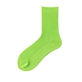 Neon green ribbed cotton crew socks with vibrant moisture-wicking fabric for men - One Size / Fluorescent Green