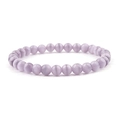 Minimalist lavender cat-eye stone beaded bracelet featuring a smooth polished finish - Light Purple Cat Eye