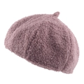 Béret en polaire rose-violet pour femme avec texture Sherpa chaude et design épuré - 57-58 / Violet