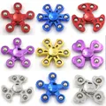 Detailed grid of nine colorful metal-plated fidget spinners in stars and heart shapes - Small Size Steel Ball