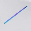 Macro shot of 8mm rainbow mirror finish stainless steel DIY bracelet bar with wave texture - Rainbow