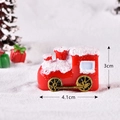 Miniature red Christmas train engine with glitter snow and golden wheels, 4.1cm length - Train Head
