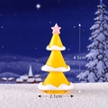 Miniature yellow resin Christmas tree figurine with white snow and pink star, 4.5cm height - Yellow Christmas Tree