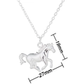 Silver running horse pendant necklace with dimensions 19mm by 27mm on thin chain - Running Horse / Silver