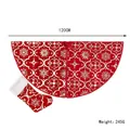 Jupe de sapin rouge et or 120cm avec chaussette assortie et motifs de flocons de neige - 48 pouces 122 cm / Ensemble Rouge