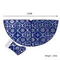 Dunkelblaue 120cm Weihnachtsbaumdecke und Strumpf-Set mit silbernen Schneeflocken - Königsblau Set