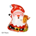 Christmas Santa and Reindeer foil balloon decoration, festive white snowflake pattern, 55x74cm - Snowflake Santa