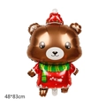Christmas bear foil balloon in red sweater with scarf, 48x83cm party decoration - Christmas Bear