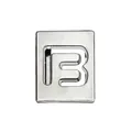 8mm chrome silver zinc alloy slide letter B charm for DIY wristband jewelry making - Letter B