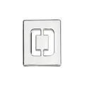 8mm chrome zinc alloy open letter slider accessory for DIY keychains and bracelets - Letter O