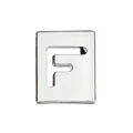 DIY silver alloy bracelet charm featuring a rectangular cutout letter F slide bead - Letter F