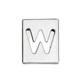 Polished silver 8mm hollow zinc alloy letter W charm for DIY bracelets and wristbands - Letter W