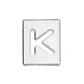 DIY 8mm silver zinc alloy slider charm featuring a hollow-out letter K for bracelets - Letter K