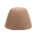 Dettaglio cappello a secchiello in feltro di lana marrone con trama e cuciture fini - M（56-58cm） / Mix Cachi