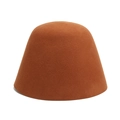 Primer plano detallado de las costuras de un gorro de lana de fieltro marrón - M (56-58cm) / Camel Sólido