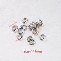 Regenbogen Edelstahl Biegeringe 1x7mm für DIY Schmuckherstellung Zubehör Set - Regenbogen (JP010) / 1*7mm (100 Stück/Packung)
