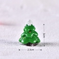 Miniature green Christmas tree resin ornament, size 3cm x 2.3cm for holiday decor - Christmas Tree No. 11
