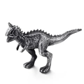 Modello di dinosauro in metallo argentato con texture a scaglie per l'arredo di casa - Carnotaurus (KD038-JX)