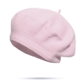 Classic light pink wool knit beret hat for women featuring a vintage french artist style - Light Pink