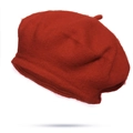 Classic French style women's red wool beret hat with a vintage minimalist aesthetic - Vibrant Red