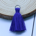 Purple polyester cotton tassel pendant with silver metal ring for DIY accessories - Royal Blue