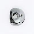 Polierte silberne Buchstabe D Metallperle mit Kristall für 8mm DIY Armbänder - Chrom-Buchstabe D