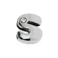Ciondolo a scorrimento lettera S argento con strass per accessori braccialetti fai da te 8mm - Cromo-Lettera S