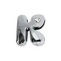 Ciondolo a lettera K in metallo lucido con zircone incastonato per cinturino da 8mm - Cromo-Lettera K