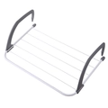 Foldable white radiator drying rack with adjustable grey arms for laundry and shoes - 52cm x 33cm / Gray