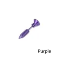 Unique purple screw-shaped stud earring with metallic finish in punk rock style - Purple 1PC