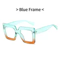 Modern square anti-blue light glasses with a blue to orange gradient frame design - Blue Yellow Gradient Frame