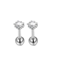 Surgical steel star labret studs with clear cubic zirconia in a barbell design for piercing - Silver Claw Star