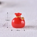 Miniature red festive lucky bag resin figurine with gold trim and bells, 1.8cm size - Style 1 Gift Bag