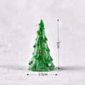Miniature resin Christmas tree figurine in green with colorful dots, 5cm height - Christmas Tree Style 8