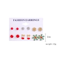Christmas stud earring set featuring 6 pairs of snowflake, reindeer, and festive motifs - Six-Piece Set (SD-24) / 6 Pairs Set