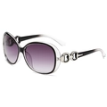 Big frame sunglasses with gradient purple lenses and black-white gradient frames - Copper Black