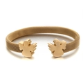 Mesh bracelet in 18k gold plated stainless steel featuring elegant angel wing accents - Gold (KB112410-K)
