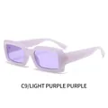 Occhiali da sole rettangolari moderni con montatura lilla e lenti viola coordinate - Montatura Viola Chiaro Lenti Viola
