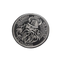 Écusson tactique Viking Odin brodé en argent et noir avec texte In Odin We Trust - Guerrier Viking Rond (Noir/Blanc)