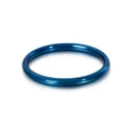 Minimalist stainless steel couple ring in smooth deep blue metallic finish - Blue