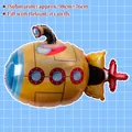 Yellow submarine foil balloon for sea themed parties, 98x76cm helium inflatable - Submarine