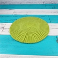 Baskenmütze in Limonengrün mit Rippenstrickmuster im japanischen Stil für Damen - M (56-58cm) / Grün