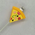 Cartoon pizza silicone cable protector for Lightning charger cable to prevent breaking - Pizza