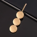 Minimalist gold hair clip featuring three connected brushed metal discs in a vertical design - Three Discs Metal Bobby Pin