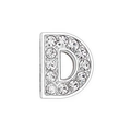 DIY 10mm chrome silver letter D charm with white rhinestones for slide bracelets - Letter-D / Chrome