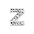 DIY 10mm silver letter Z charm accessory with clear rhinestones for custom bracelets - Letter-Z / Chrome