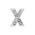 10mm silver letter X charm with sparkling white crystals for DIY jewelry making - Letter-X / Chrome