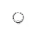 Slanke zilveren roestvrijstalen oorring met decoratieve schuifregelaar in punkstijl - Zilveren Schuifregelaar Hanger Ring (E2112-7#G)